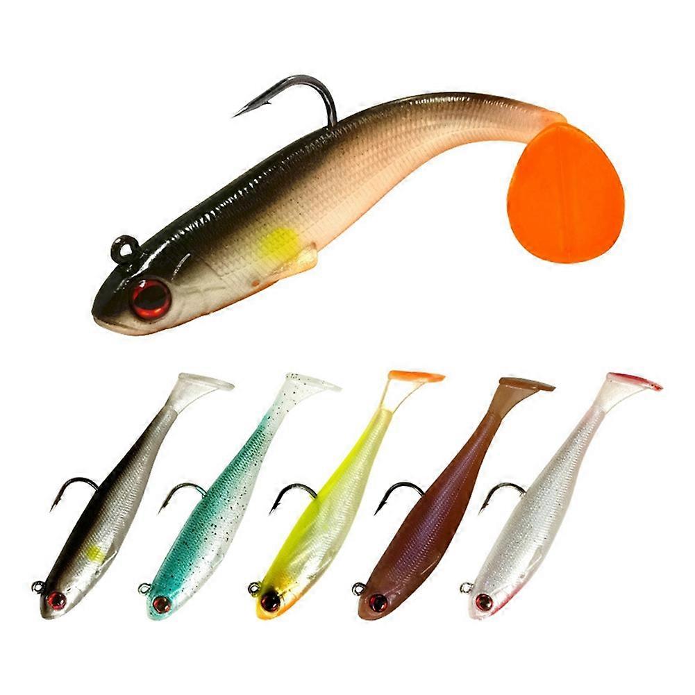 9cm Single Hook -Tail Bait Set mit eingebautem Bleiblock, Full Swimming Layer Bait, Bionic Bait, Wei