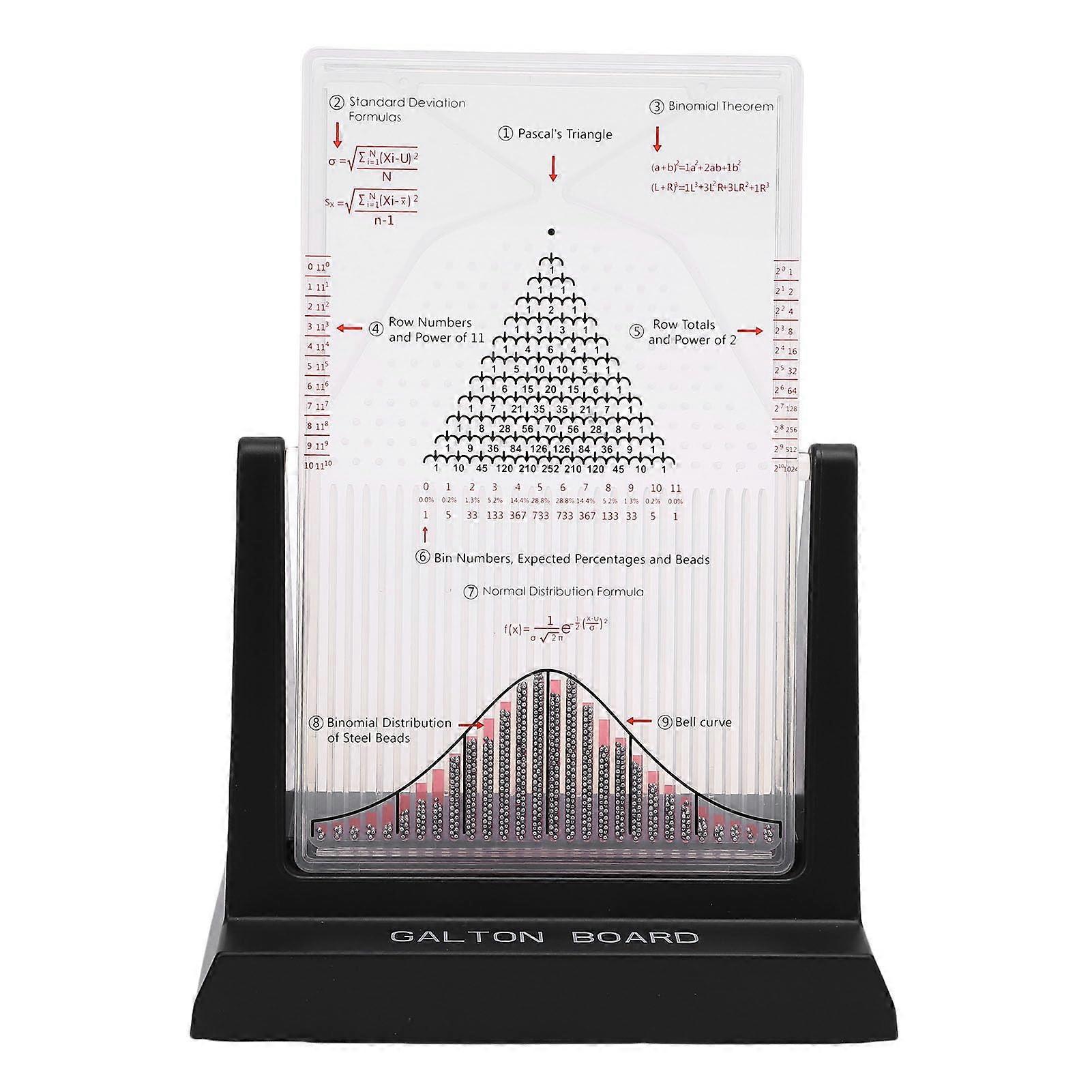 Galton Board with 2800 Metal Beads, Tabletop Probability Demonstrator for Visual Learning