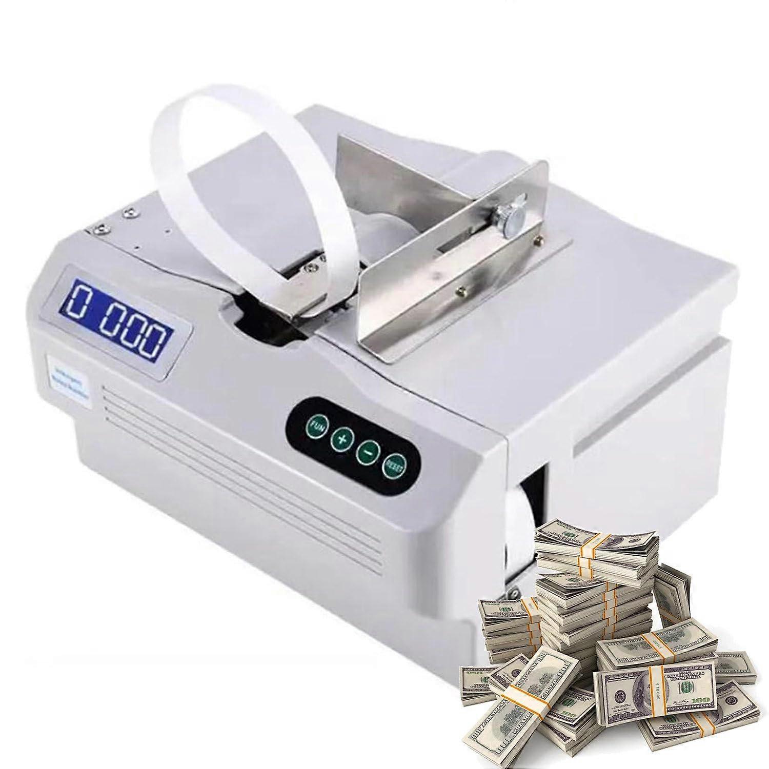 Automatic Banknote Bundling Machine with LCD Display, Fast Cash Binding in 2 Seconds