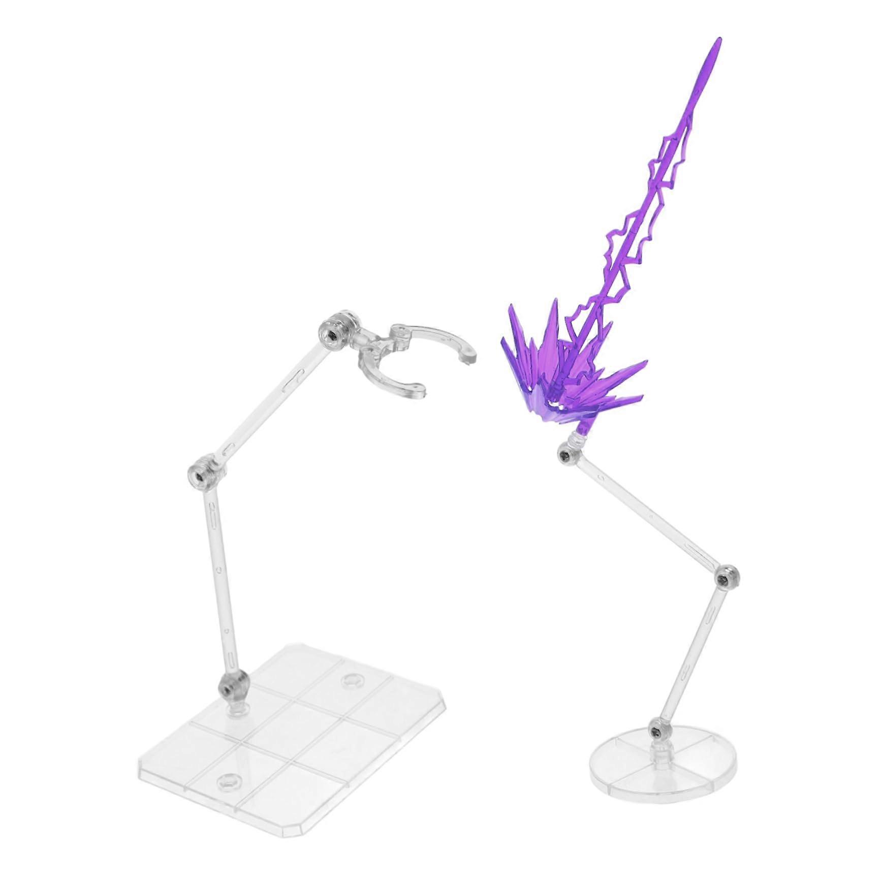 Adjustable Action Figure Stand with Clear Round Base for Anime Models and Dolls Display