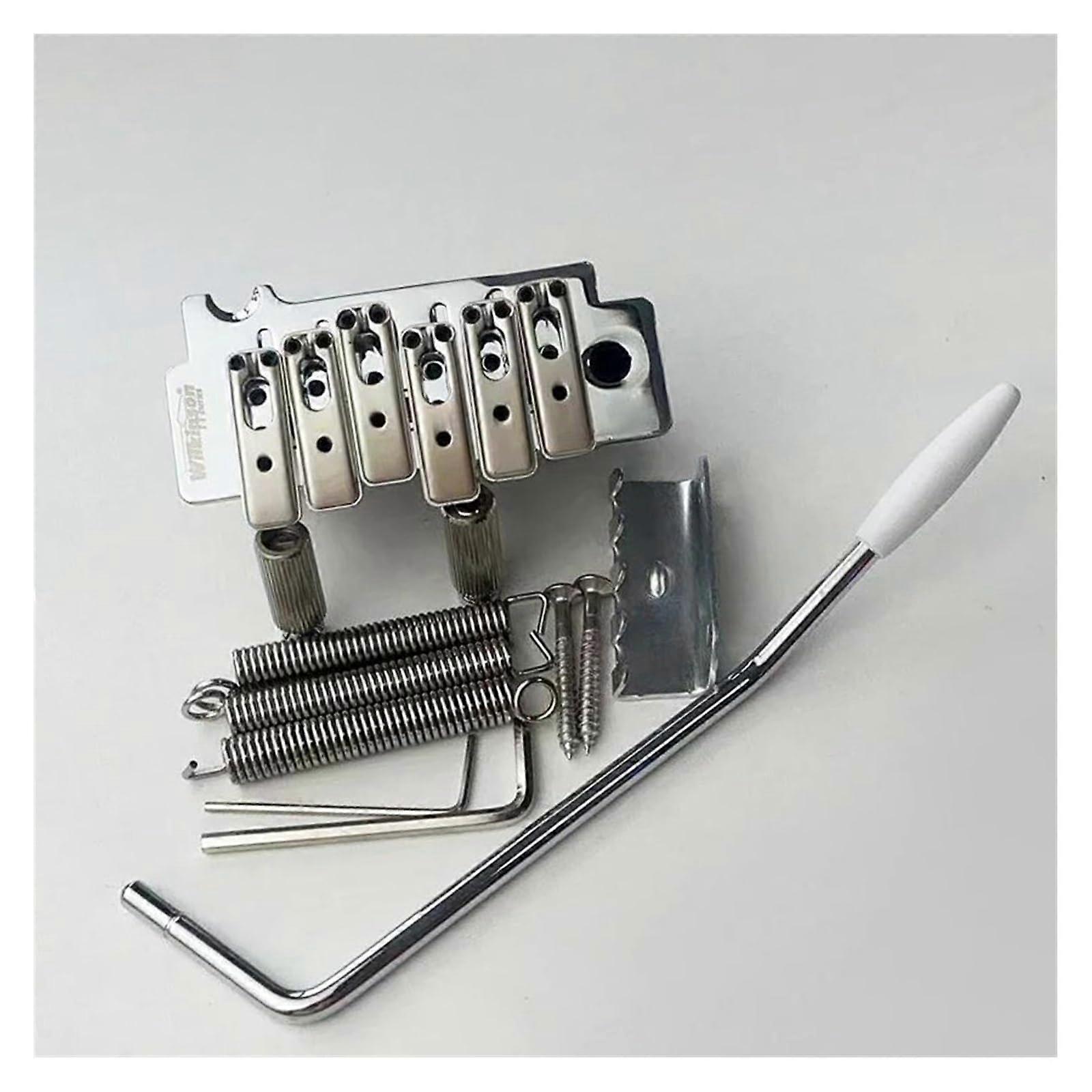 Chrome Double Swing Electric Guitar Tremolo Bridge Kit, Fully Adjustable for Improved Tuning Stability