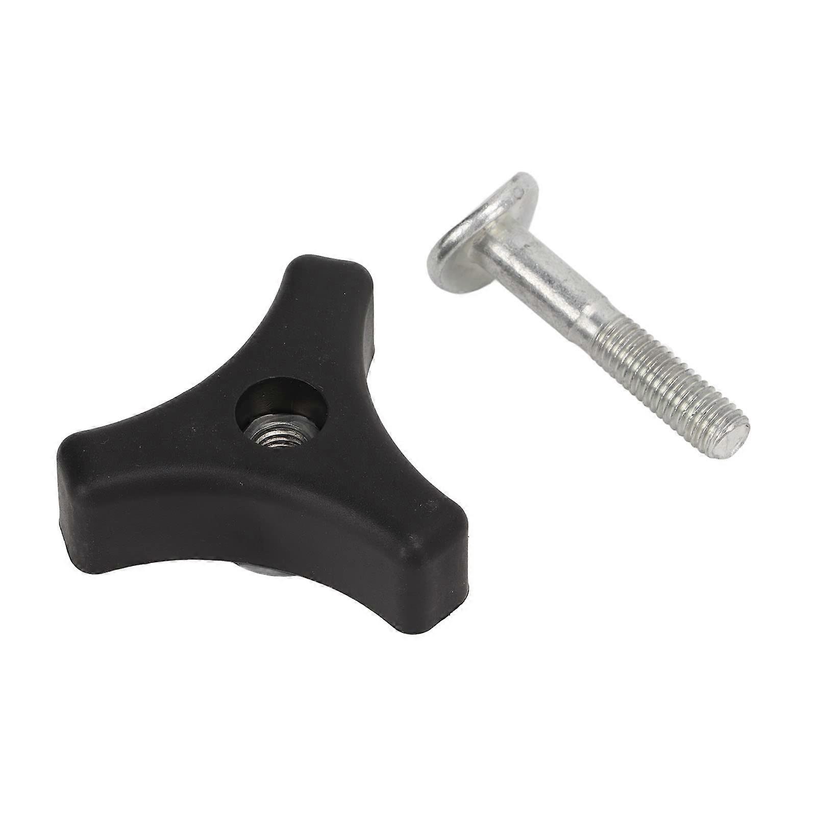 Black Plastic Lawn Mower Triangle Handle Knob with Screw Bolt for Secure Adjustment