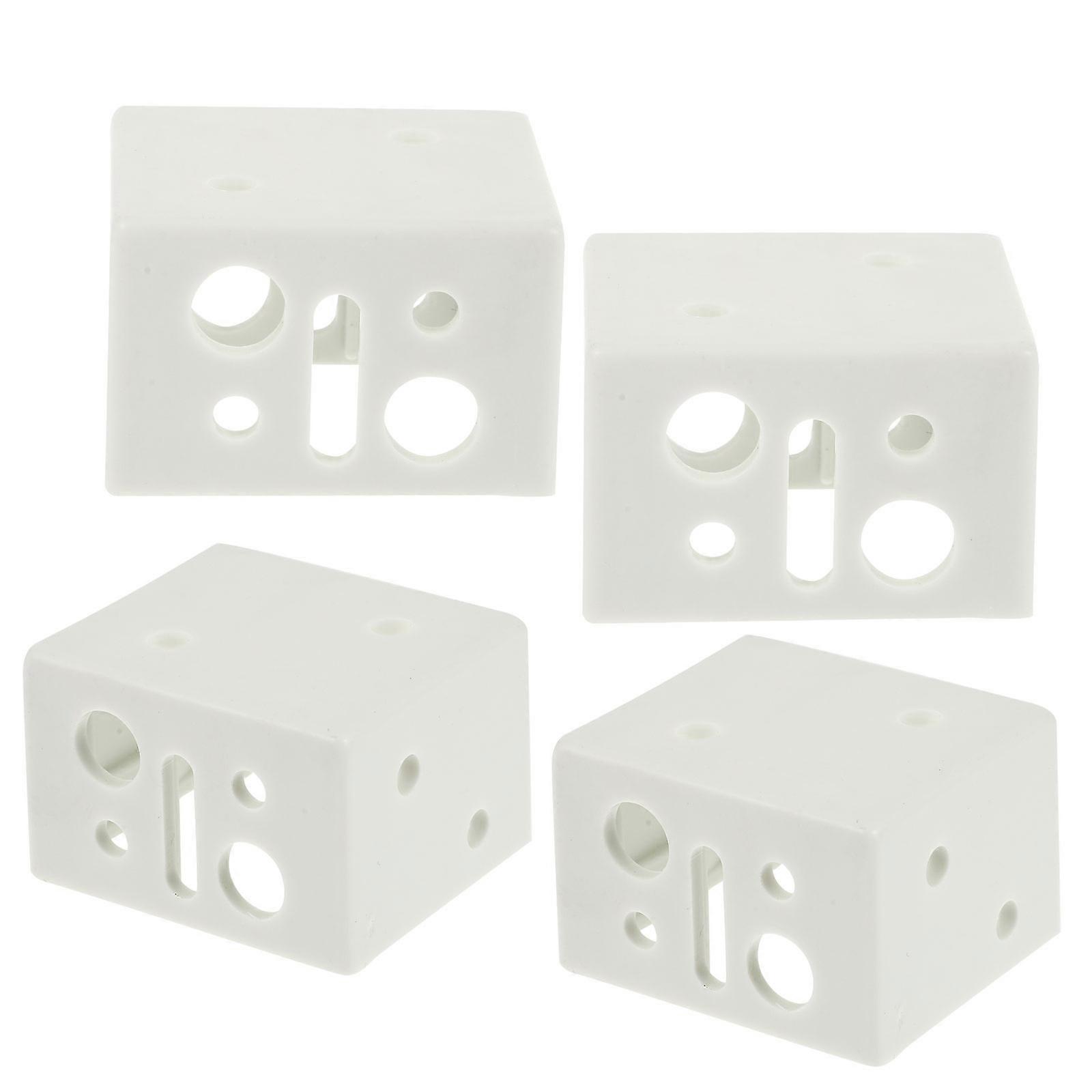 Blinds End Fixing Brackets 4Pcs Rectangular Installation Tools For Window Blinds White Plastic Material