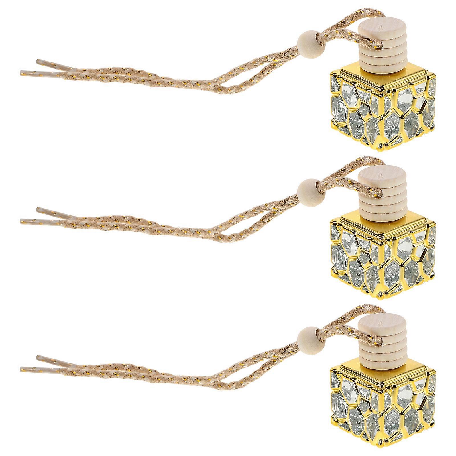 Golden Delicate Aroma Empty Perfume Bottle for Car Hanging Diffuser 9Pcs