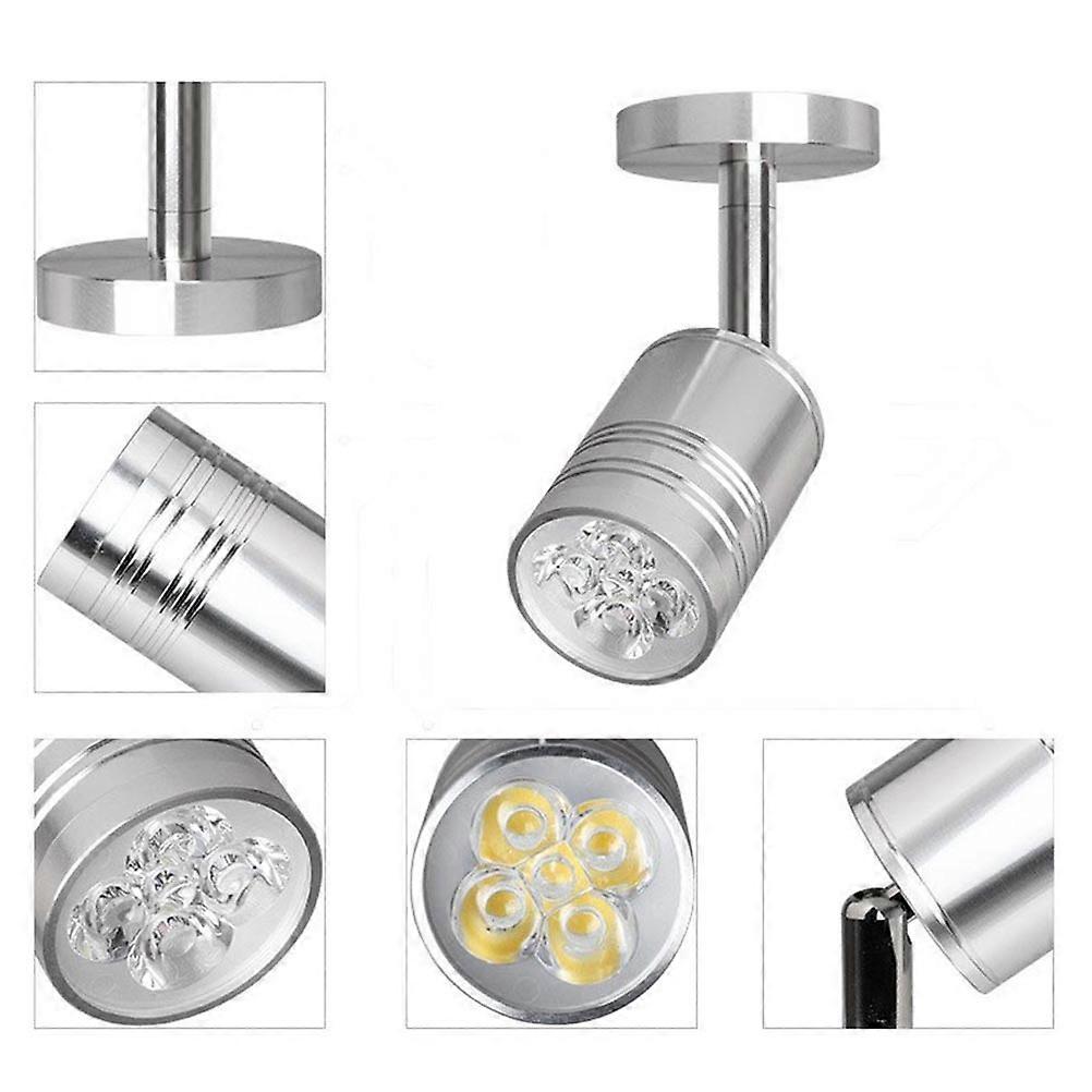LED Showcase Lamp with 360 Degree Rotary Function for Lighting Use 5W Silver