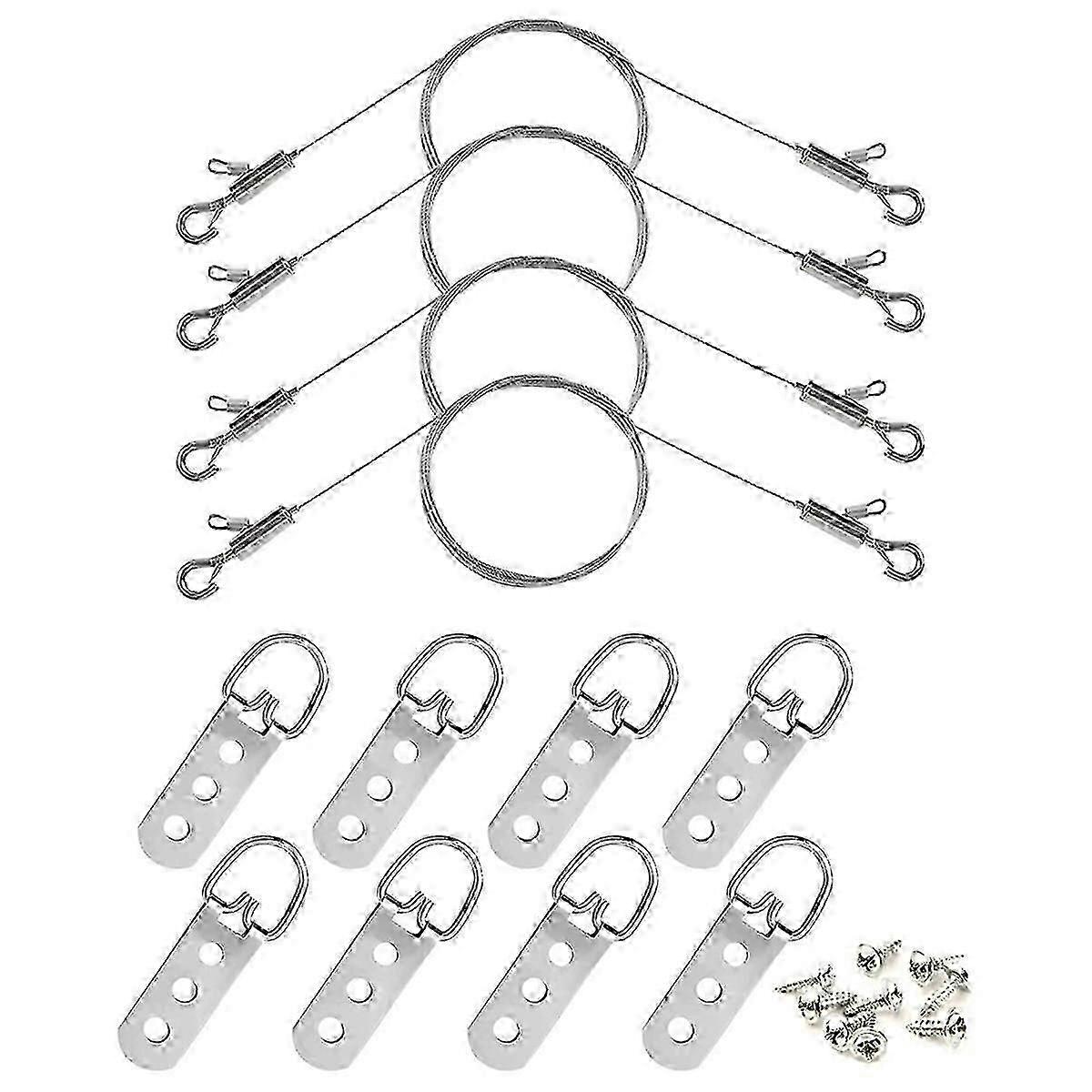 Adjustable Picture Hanging Wire with D Rings & Clips