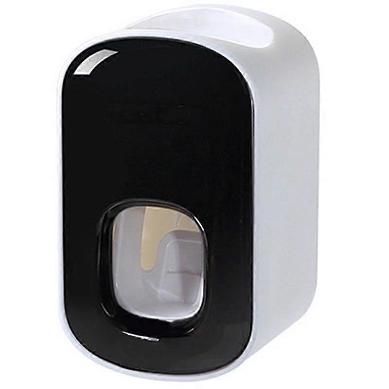 Automatic Toothpaste Dispenser Wall Mounted Black Waterproof Dust Holder for Easy Bathroom Use
