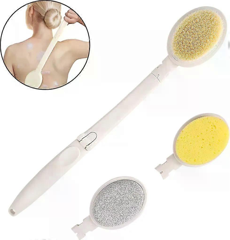 Back lotion applicator, back lotion applicator with long handle, 3 interchangeable heads