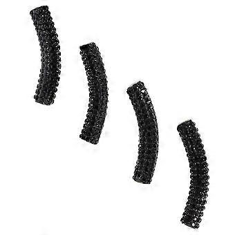 Shoelace Buckle Metal Decoration for DIY with 4Pcs Rhinestone Studded Buckles