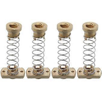 4Pcs Brass Spring Nuts for 3D Printer Ender 3S 3 Pro CR10 Ax Z T8 Anti-Backlash