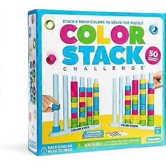 Color Stack Challenge Fast-Paced Color Matching Puzzle Game for Family & Parties 2 Racks, 50 Challenges, 80 Rings Ages 8+t