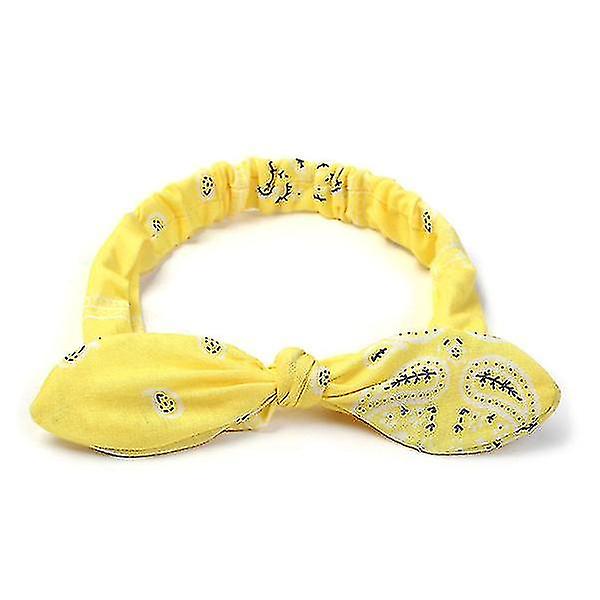 新女孩复古十字结弹性发带柔软纯色印花头带女孩发带头发