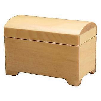 Caixa de madeira em miniatura para casa de bonecas, ideal para decoração. Caixa de tesouros em miniatura.