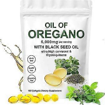 Oil of Oregano Black Seed Oil 6000mg Nutritional Gels and Chews 180 Count