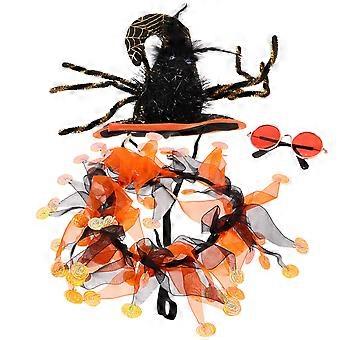 1 setti Halloween kissan kaulus silmälasihattu setti koiran kaulus Halloween -elementit lemmikkieläinten kaulus rekvisiitta