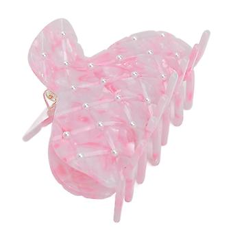 Presilhas de cabelo com garras, duráveis, modernas e antiderrapantes, com pérolas, um presente maravilhoso para mulheres e meninas, estilo coreano, rosa.