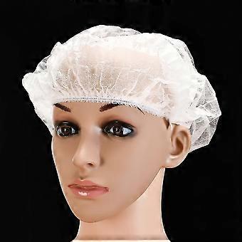 50pcs Disposable Shower Cap Elastic Mesh Shape Non-woven Bath Hat For Eyelash Extension Waterproof Hair Hat Services Makeup Caps