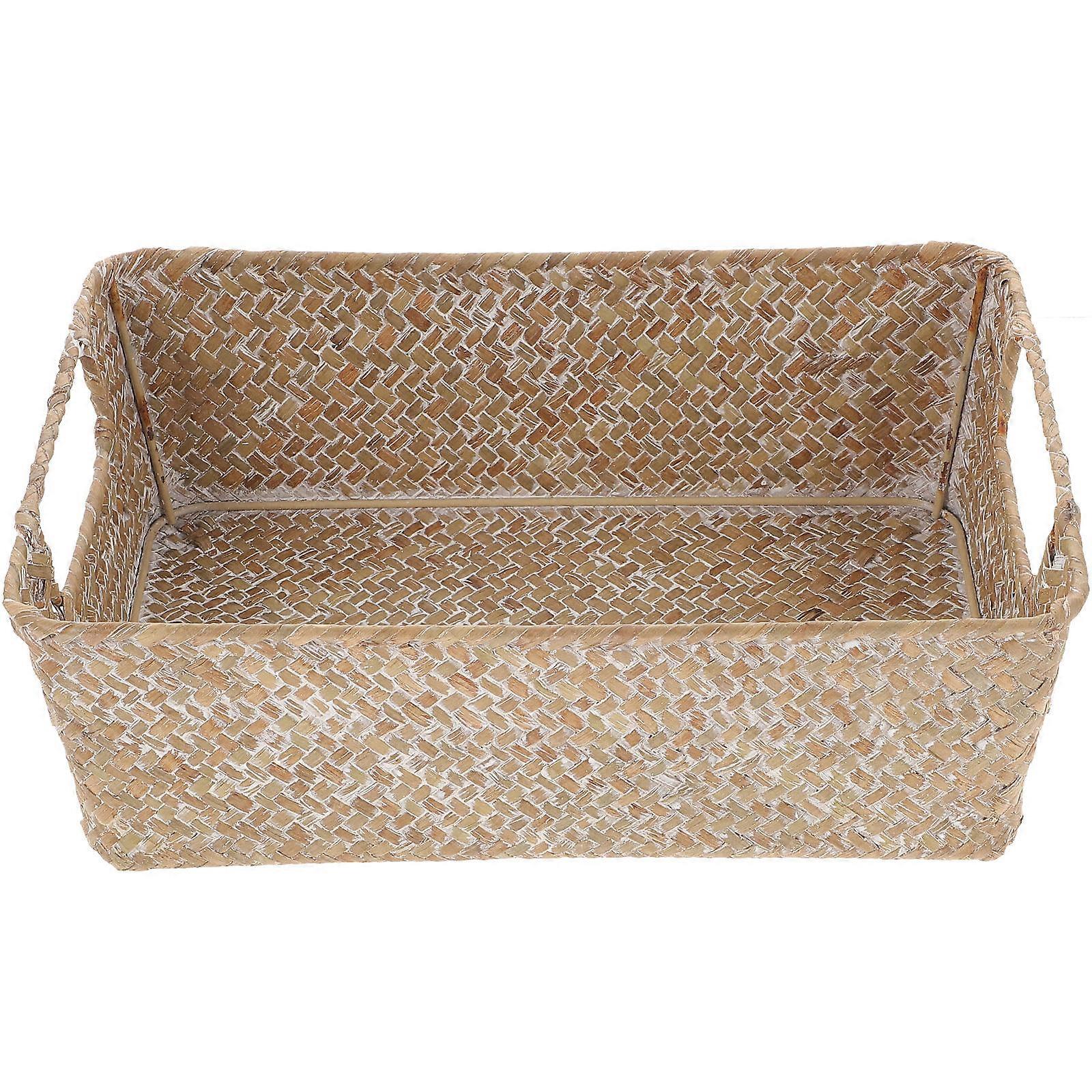 Grass Woven Bread Basket for Household Storage with Multi-Function Use