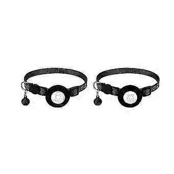 Cat Collar, for Air Tag Cat Collar with Safety Buckle and Bell, Reflective Cat Collar in 3/8Inch Wid