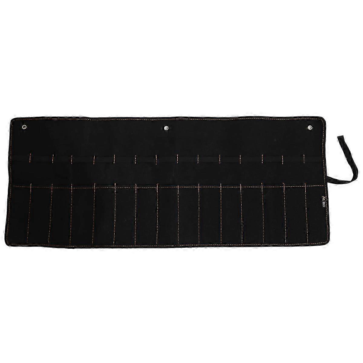 Chisel hanging bag Canvas Pocket Tool Roll Holder Wrench Pouch 15 Pockets for Knife Hammers Gouges C