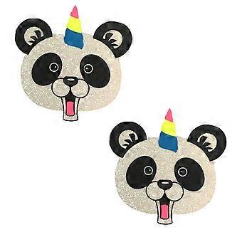 Pandacorn Spirit Party Animal Glitter Nipztix Pasties Nipple Covers for Festivals, Raves, Parties, Lingerie and More, Medical Grade Adhesive, Waterpro