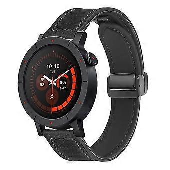 Silicone faux leather strap for CMF Watch 3 Pro with folding magnetic closure, black