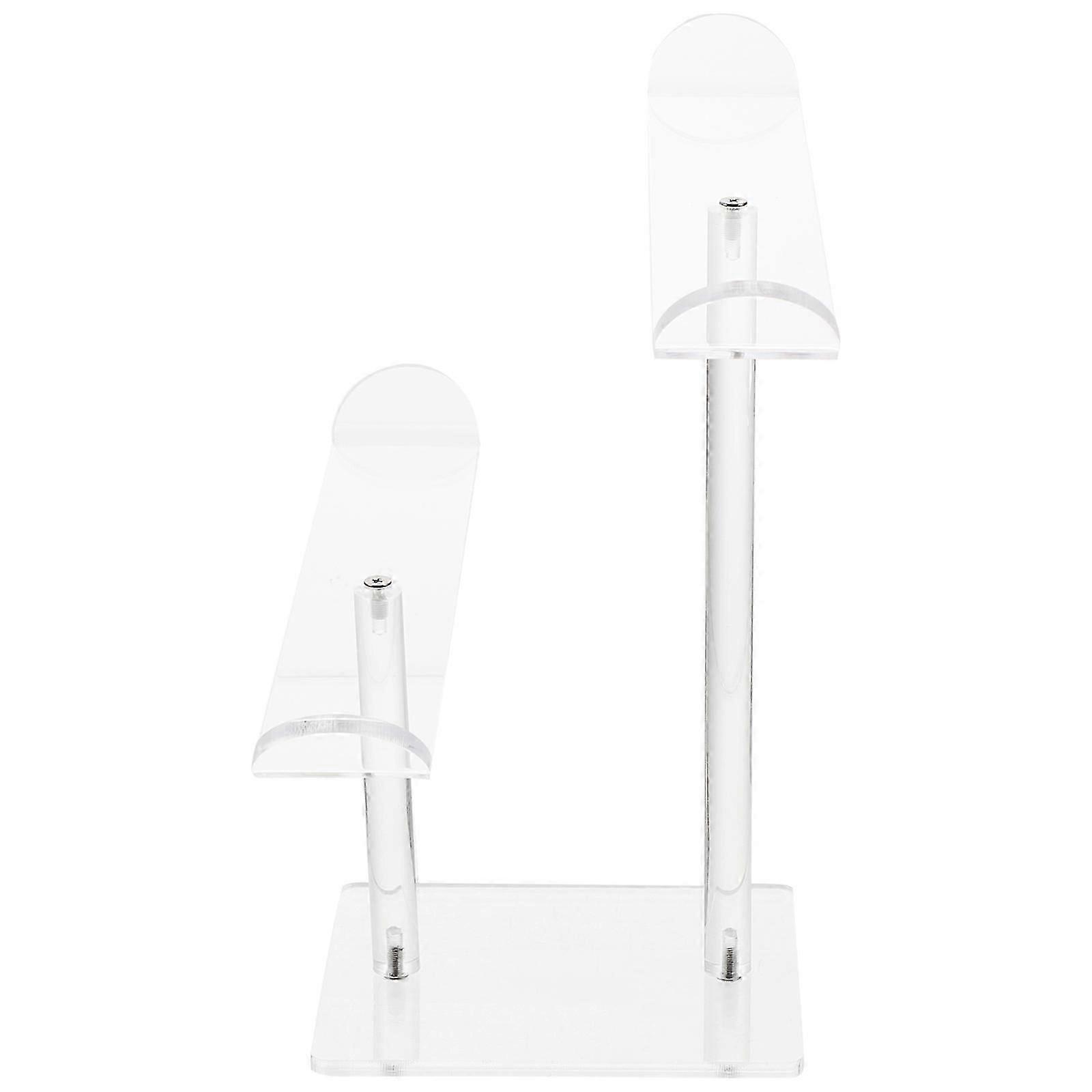 Acrylic Transparent Double-Layer Headband Holder for Storage & Display