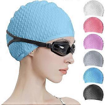 Silicone Swim Cap,comfortable Bathing Swimming Cap For Curly Short Medium Long Hair