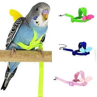 Pet Parrot Bird Harness and Leash, Adjustable Training Design Anti-Bite, Bird Nylon Rope with Cute Wing for Parrots, Suitable for Alexandrine, Scarlet