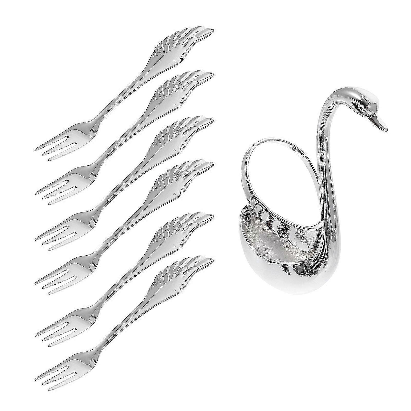 Swan Dinnerware Set with Stainless Steel compatible withk Base Holder 1Set Creative