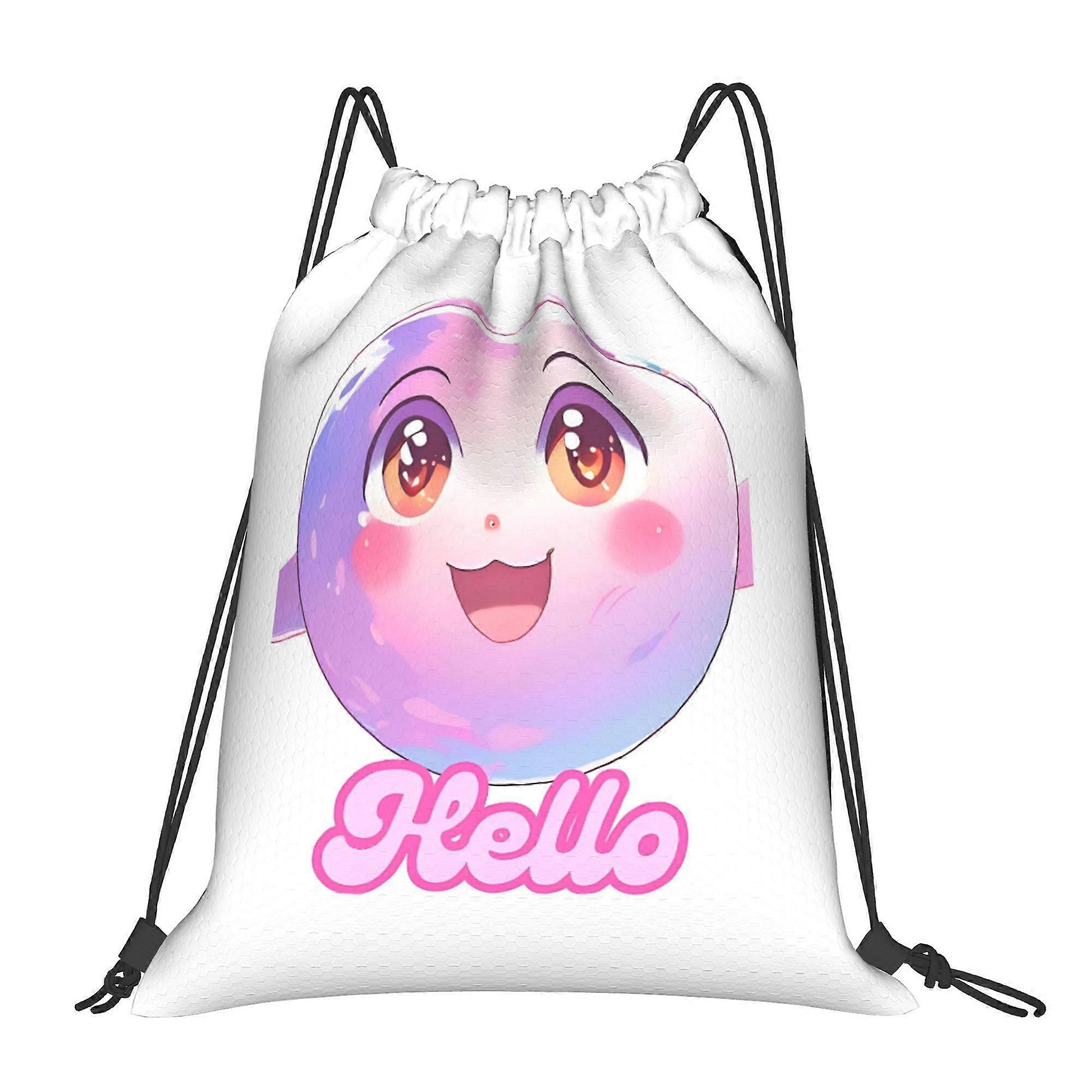 Hello Ball Drawstring Backpack-Cqazw