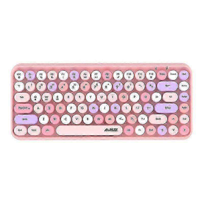 Wireless Bluetooth Keyboard, Mini 84 Key Retro Round Keycap Wireless Bluetooth Keyboard