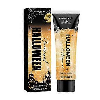 Halloween Glitzergel, goldgelb schimmerndes Make-up