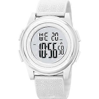 White Women's Waterproof Sports Digital Watch Wide-Angle Display Rubber Strap for Teen Girls