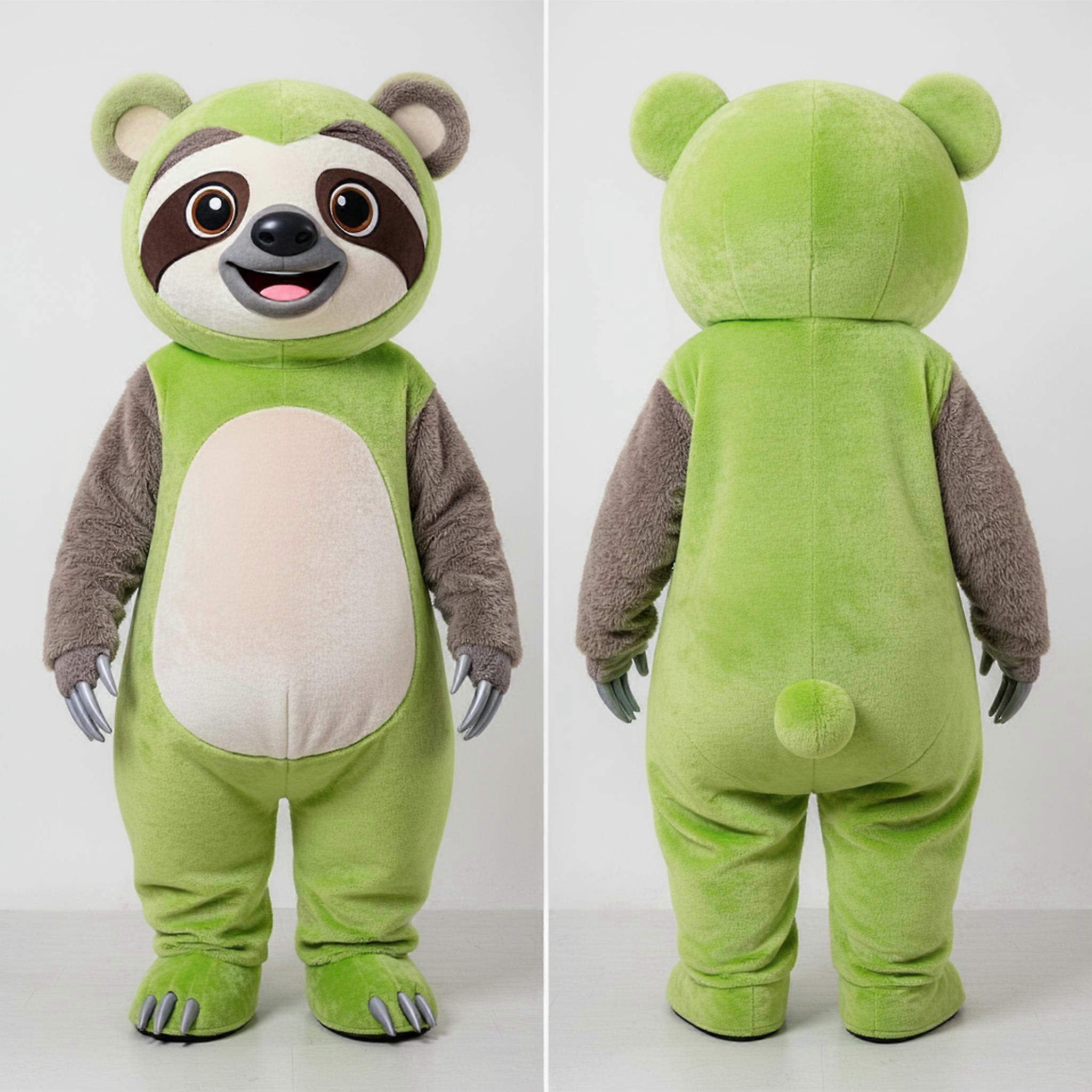 MASTICOT Lime Green Cuddly Sloth Bear Mascot