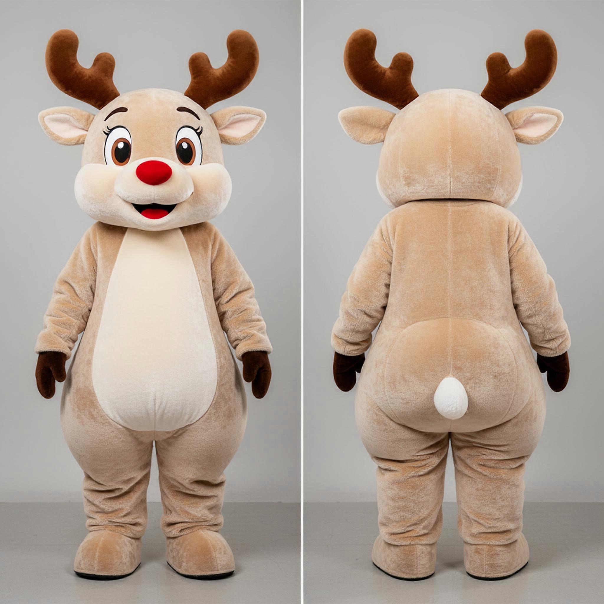 MASTICOT Beige Cartoon Reindeer Mascot