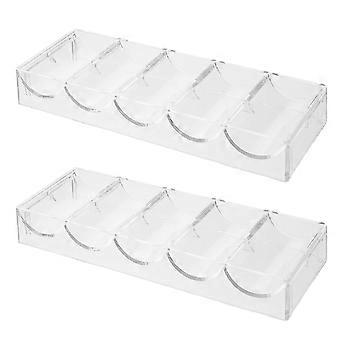 Acrylic Poker Chip Trays for Organizing 2Pcs Clear Transparent Chip Holders