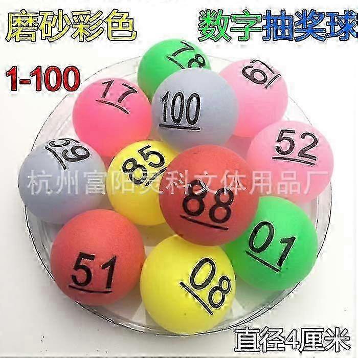 100pc Smooth 4cm Numbered Balls