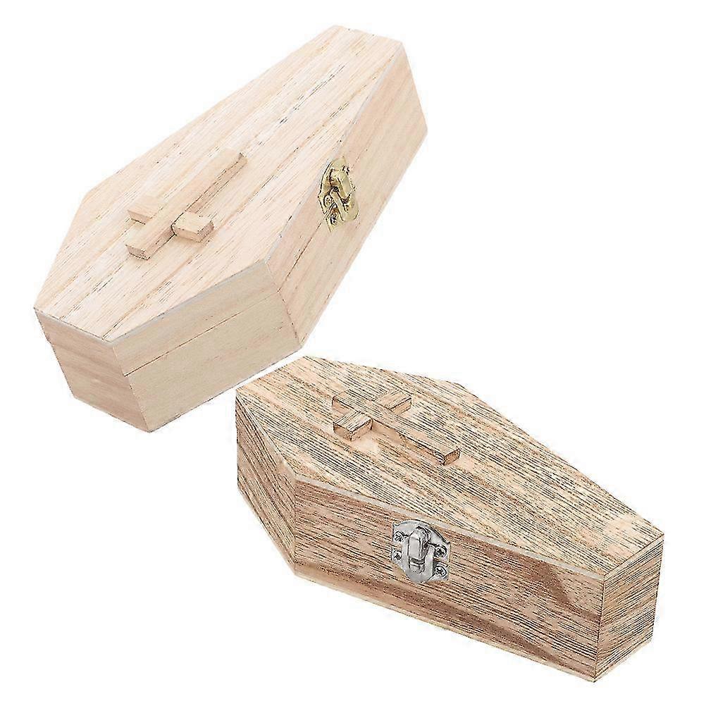 Hexagonal Wooden Coffin Box Set