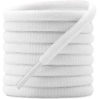 R9 2 pares de cadarços ovais para tênis, 42 cores, meio redondo, 1/4", cadarços para tênis esportivos/de corrida, cadarços 01t brancos, 45 polegadas (115 cm)