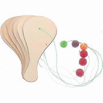 6-Pack Kids Wooden Paddle Ball Sets Indoor & Outdoor Play Toys