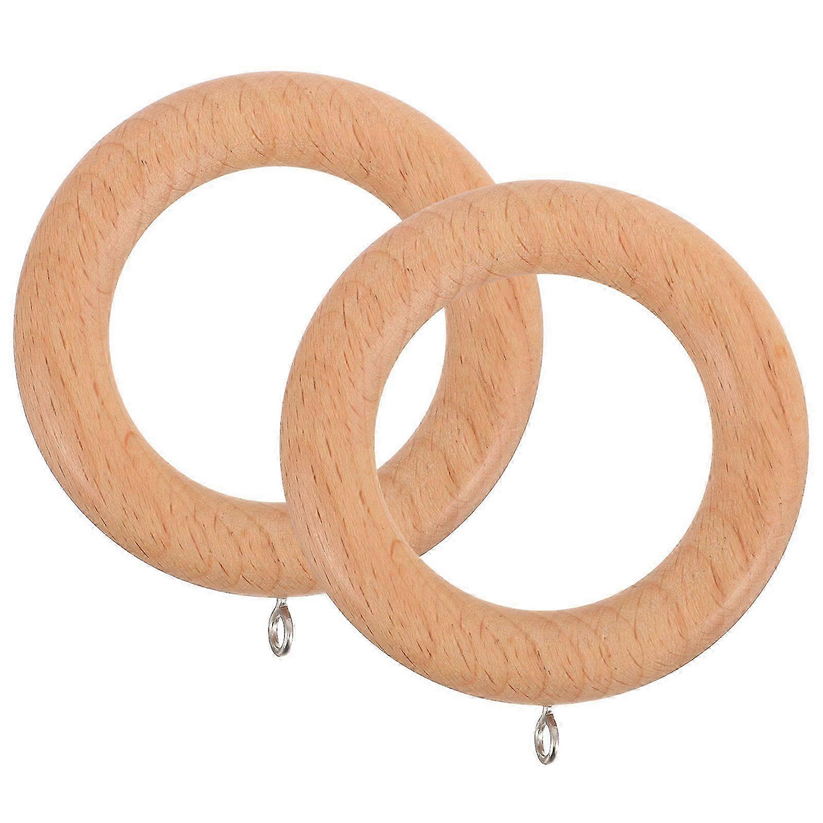 Solid Wood Curtain Rings 8pcs Smooth Slide
