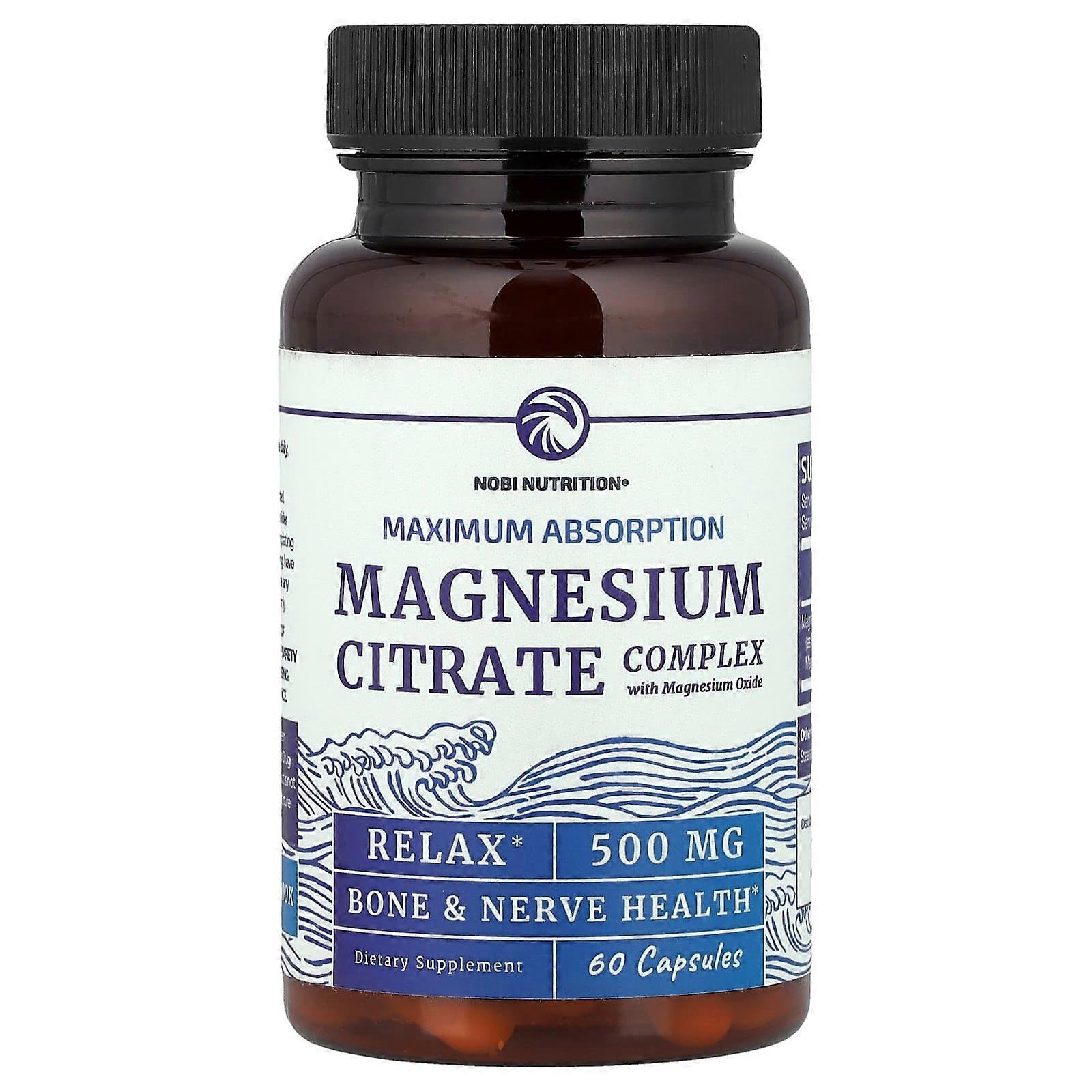 Nobi Nutrition, Magnesium Complex, Maximum Absorption, 60 Capsules