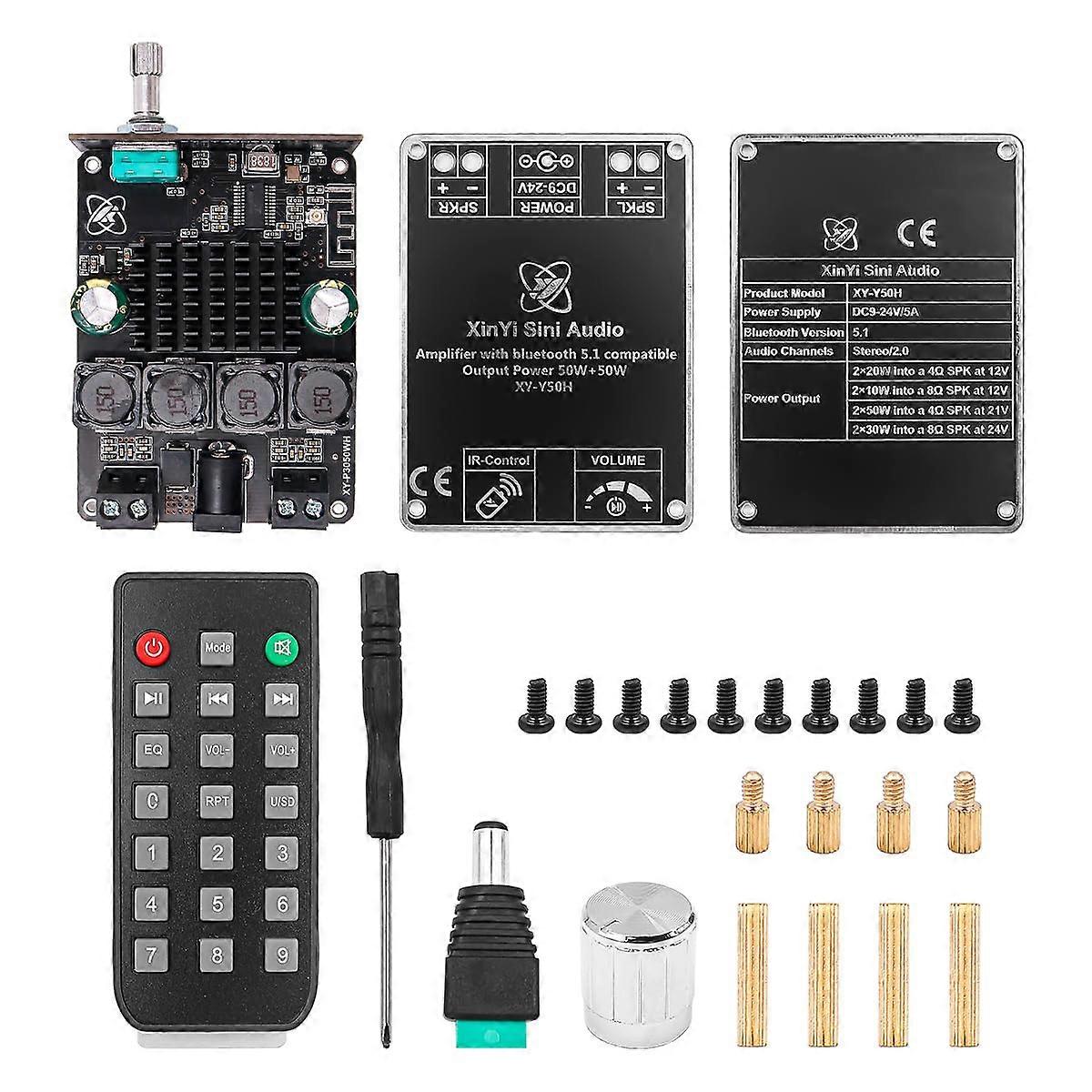 Bluetooth stereo versterker module met afstandsbediening