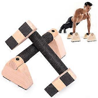 2 stuks push-upgrepen, 25 cm, handstand, handgrepen van hout met antislip rubberen buffer