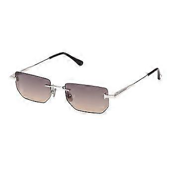 Tom Ford FT1355 ETHAN-02 16B Rimless Shiny Palladium Silver Unisex Rectangle Sunglasses UV2 Original