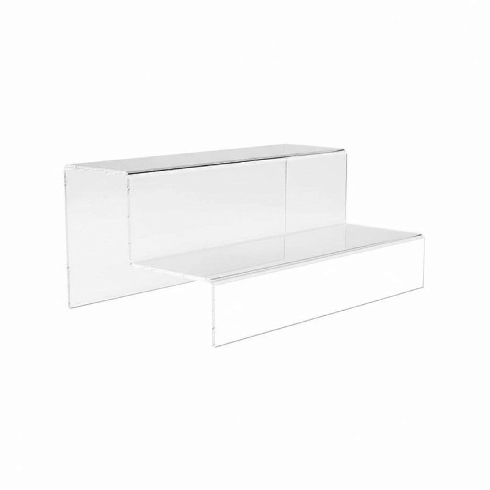 Acrylic Display Riser Space Saving Tiered Display Stand Sturdy Clear Step Shelf