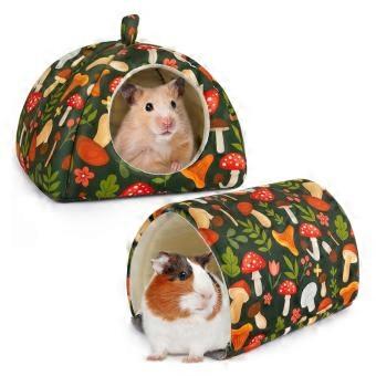 Versteck für Meerschweinchen, waschbares 2-teiliges Set für kleine Tiere. Kleines Meerschweinchenbett mit weichem Plüsch und widerstandsfählicher Polsterung.