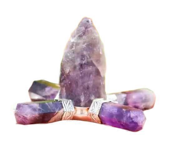 Amethyst 4Pt Pyramid Crystal Healing Gemstone