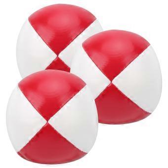 Conjunto de Bolas de Malabarismo em Couro Sintético Recreação Interna Bolas de Treinamento Portáteis Vermelho e Branco